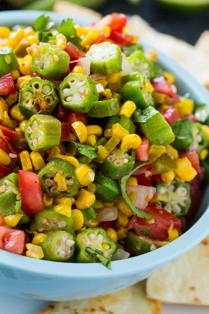 Okra Corn Salsa is great for summer