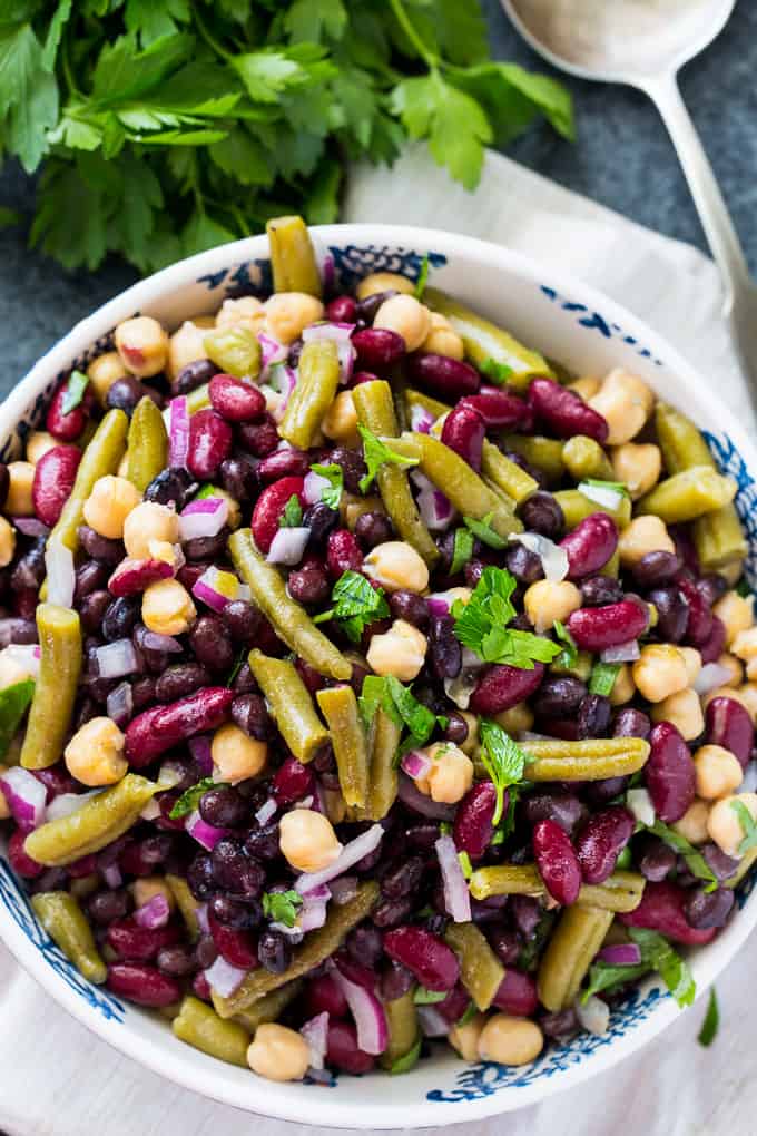 Clean 4-Bean Salad makes a healthy picnic side