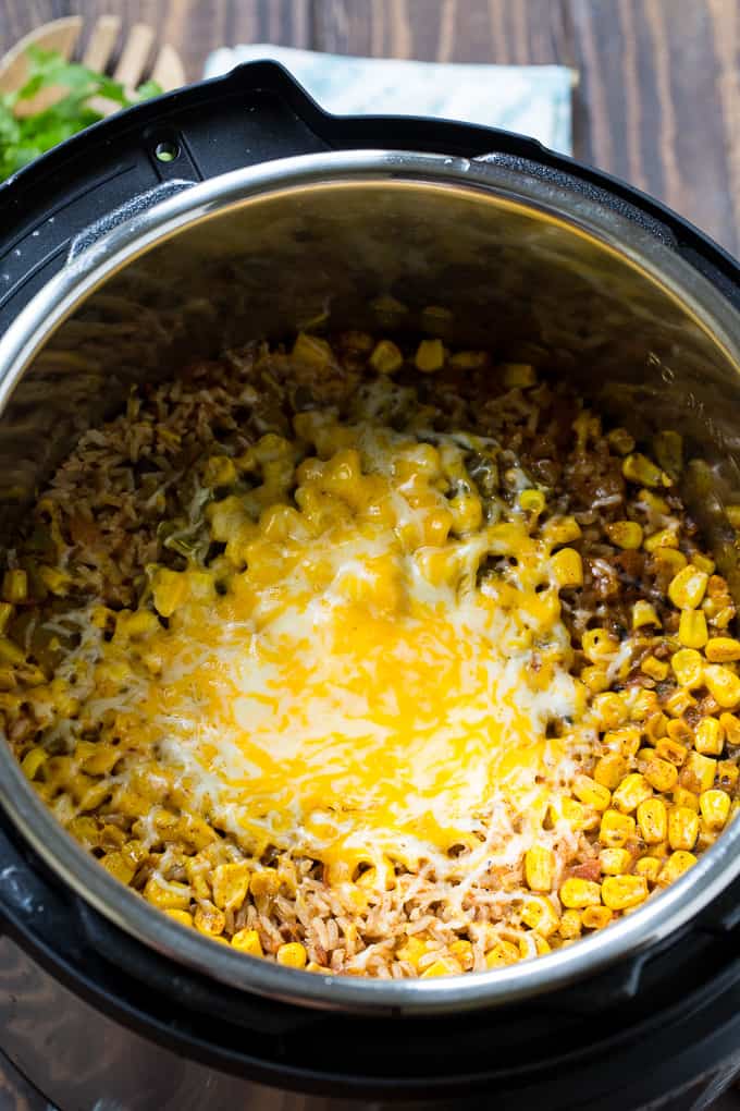 Instant Pot Chicken Burrito Bowls can be made in 20 minutes.