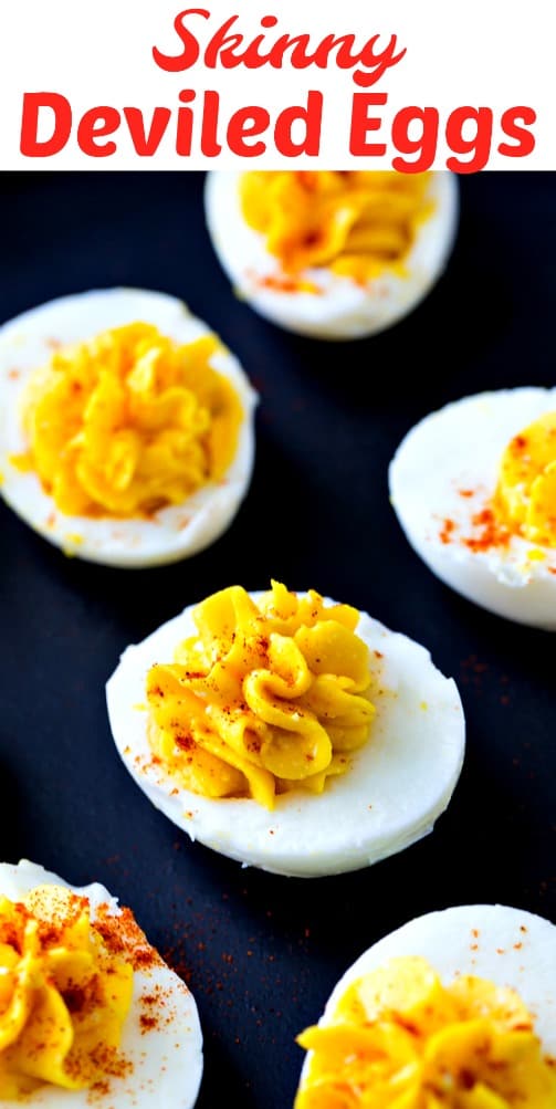 Skinny Deviled Eggs with a secret ingredient #appetizer #healthy #lowcarb #glutenfree