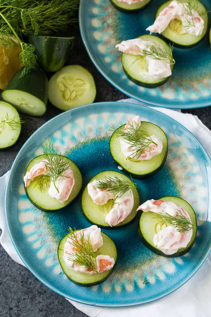 Creamy Dill Shrimp and Cucumber Appetizer is a healthy, low carb recipe