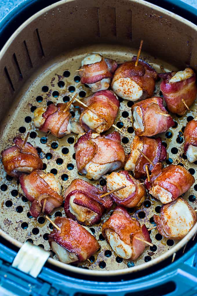 Air Fryer Sweet and Spicy Bacon Wrapped Chicken Bites
