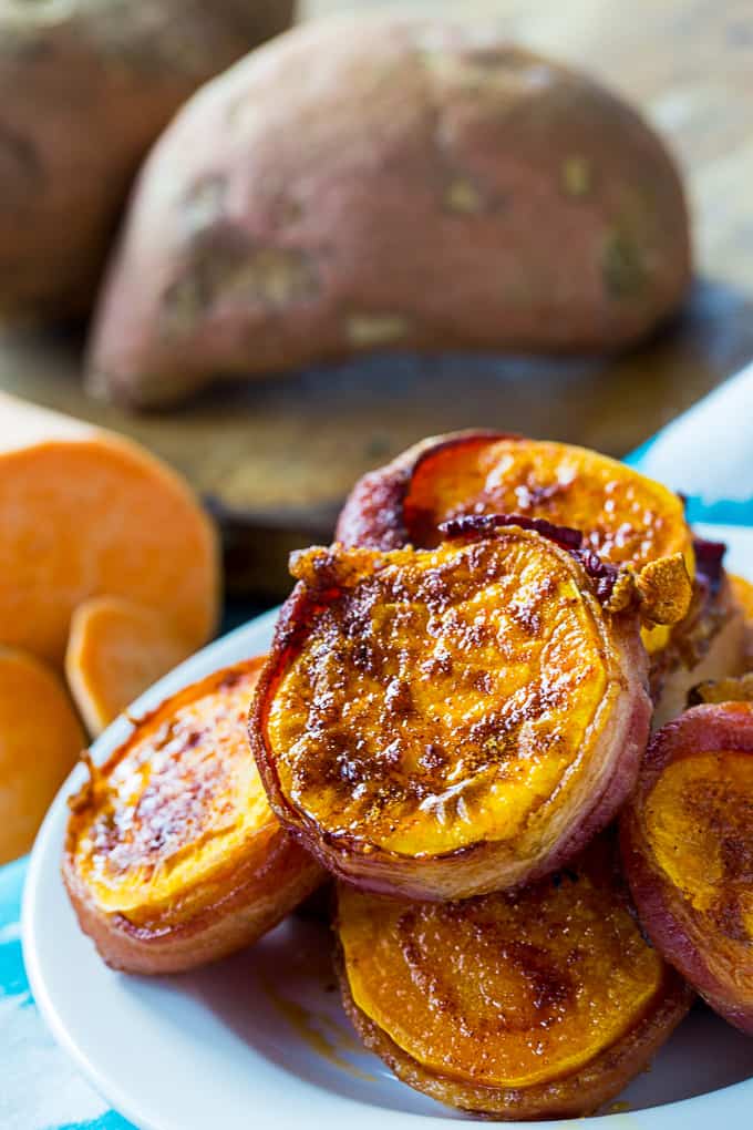 Air Fryer Bacon Wrapped Sweet Potato Rounds