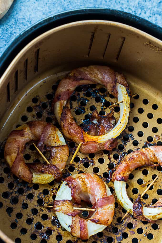Air Fryer Bacon Wrapped Onions Rings