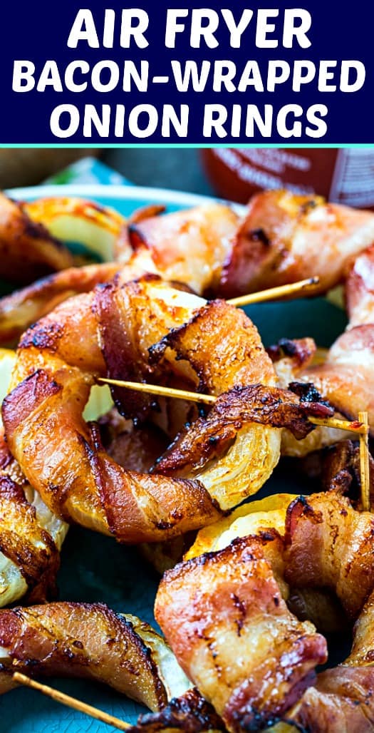 Air Fryer Bacon Wrapped Onion Rings #lowcarb #keto #paleo
