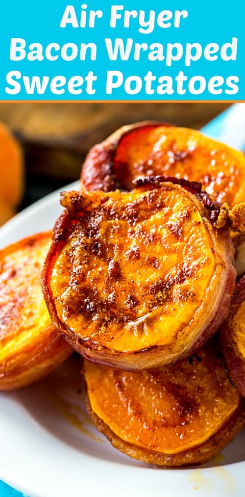 Air Fryer Bacon Wrapped Sweet Potato Rounds #lowcarb #paleo #keto #airfryer
