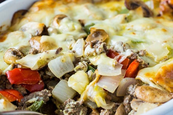 Low Carb Philly Cheese Steak Casserole