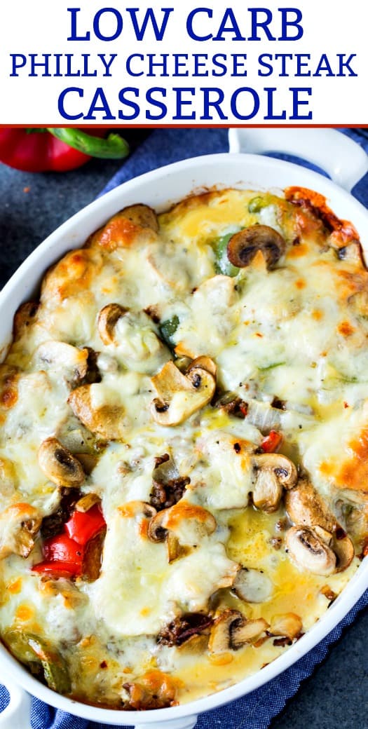 Low Carb Philly Cheese Steak Casserole #paelo #keto #lowcarb