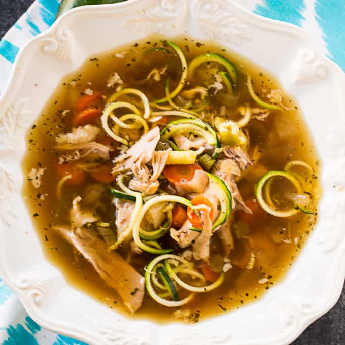 Slow Cooker Chicken Zoodle Soup