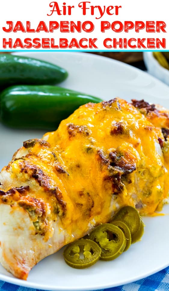 Air Fryer Jalapeno Popper Hasselback Chicken (low carb)