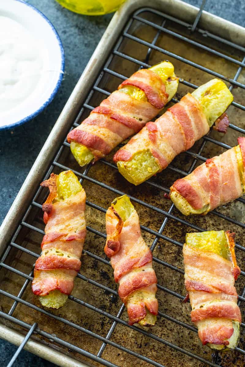 Bacon Wrapped Pickle Spears
