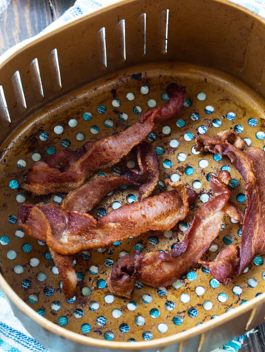 bacon in air fryer basket