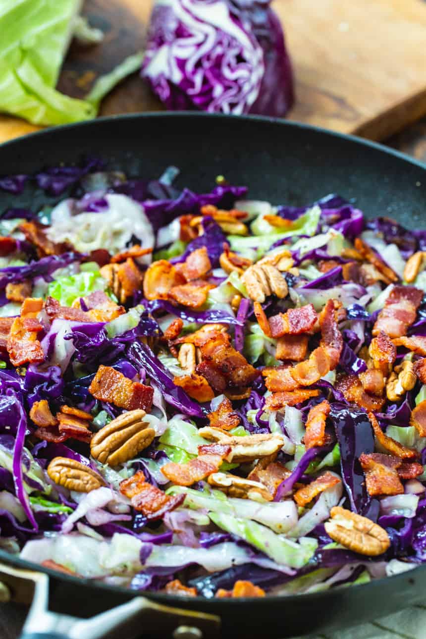Cabbage with Bacon and Pecans