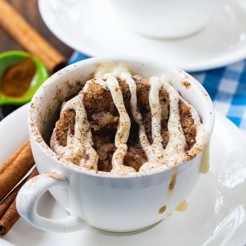 Keto Cinnamon Roll Mug Cake - Skinny Southern Recipes