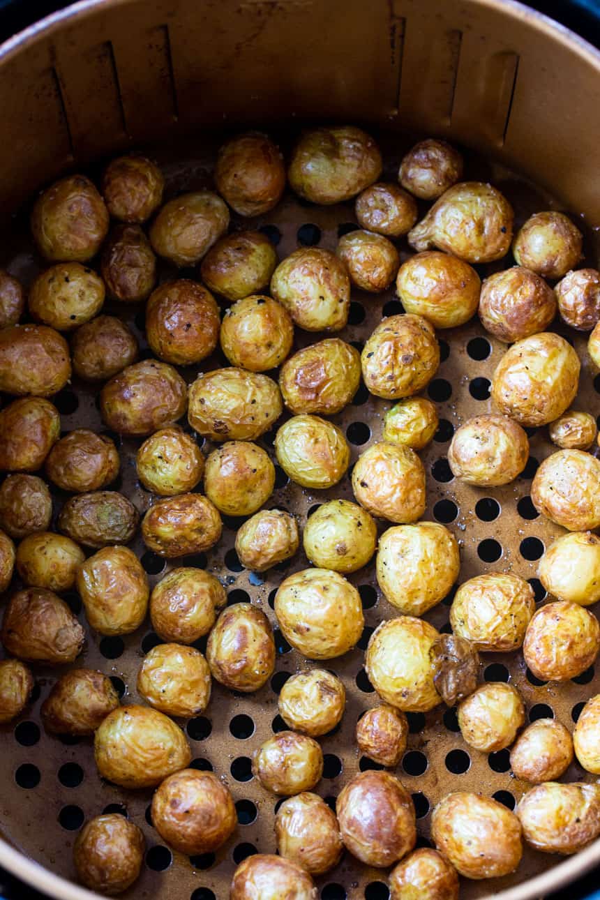 Baby potatoes in a Power Air Fryer XL