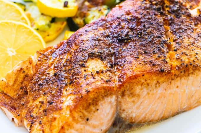 Easy Salmon cooked in an air fryer