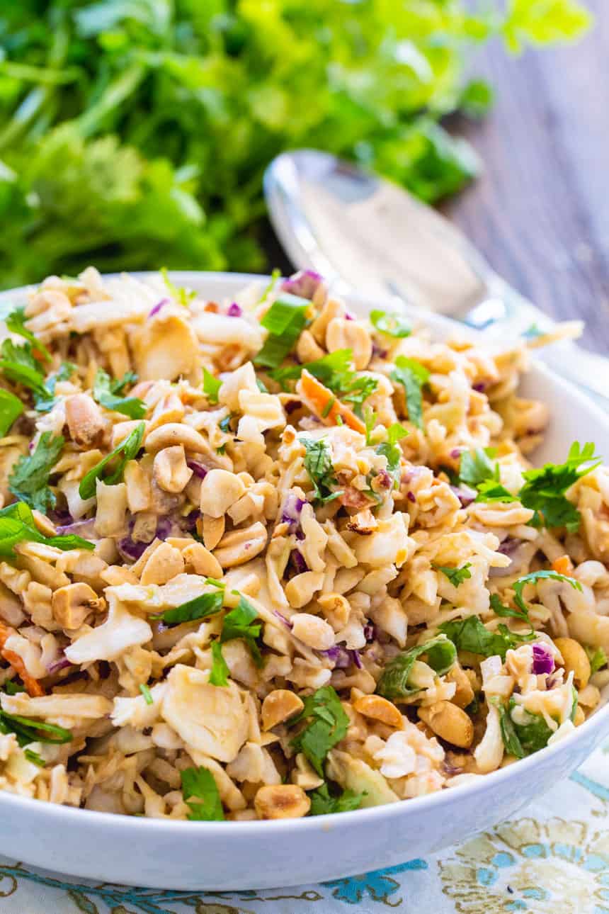 Low Carb Coleslaw with Peanut Dressing