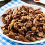 Candied Pecans on a plate.