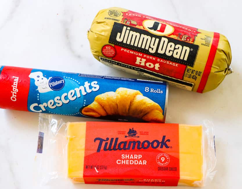 Ingredients needed for Sausage Crescent Cheese Balls