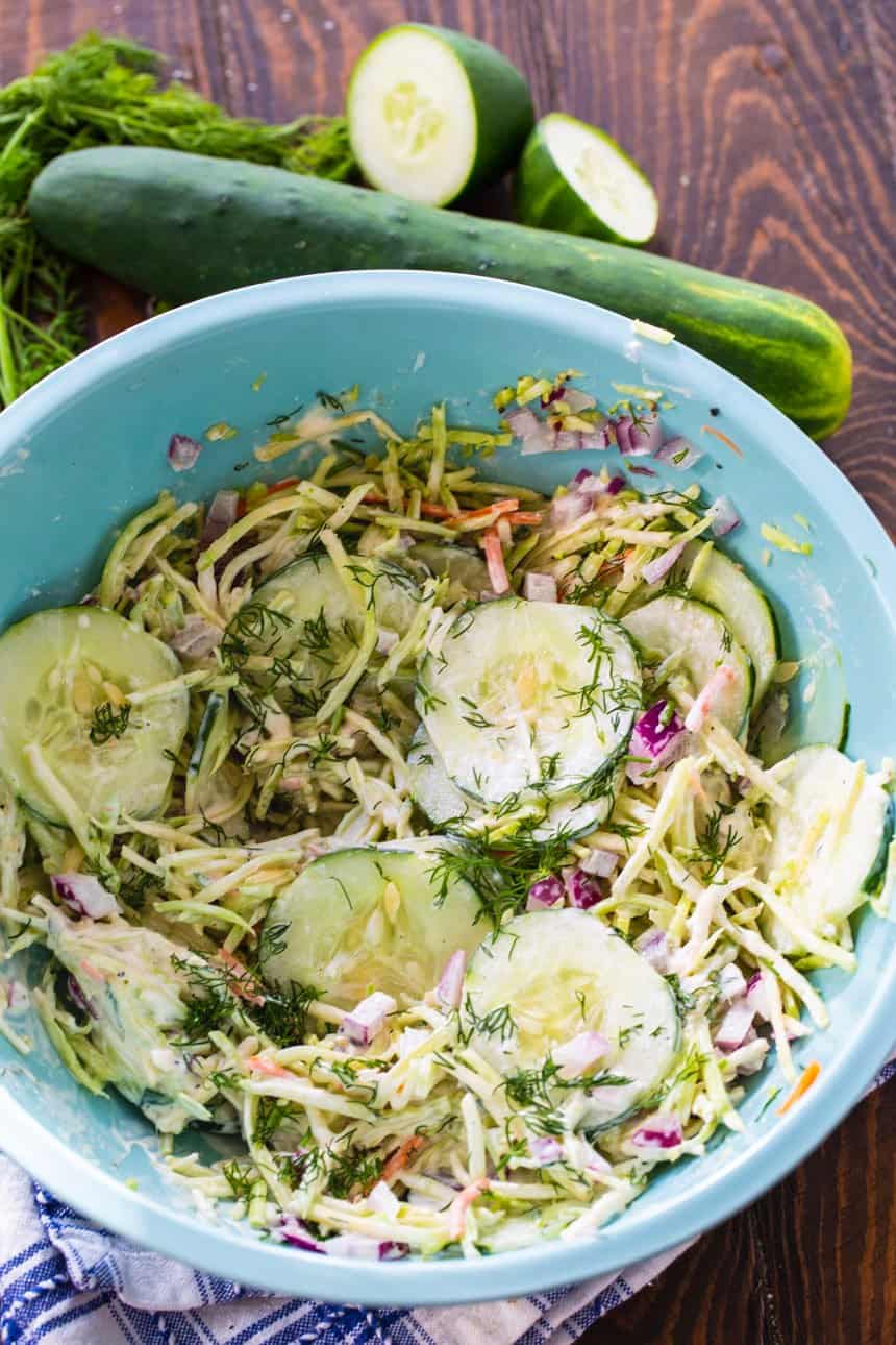 Cucumber Salad in a large serving bowl.