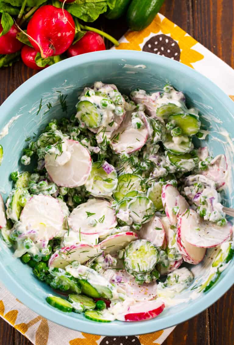 Pea, Cucumber, and Radish Salad - Skinny Southern Recipes