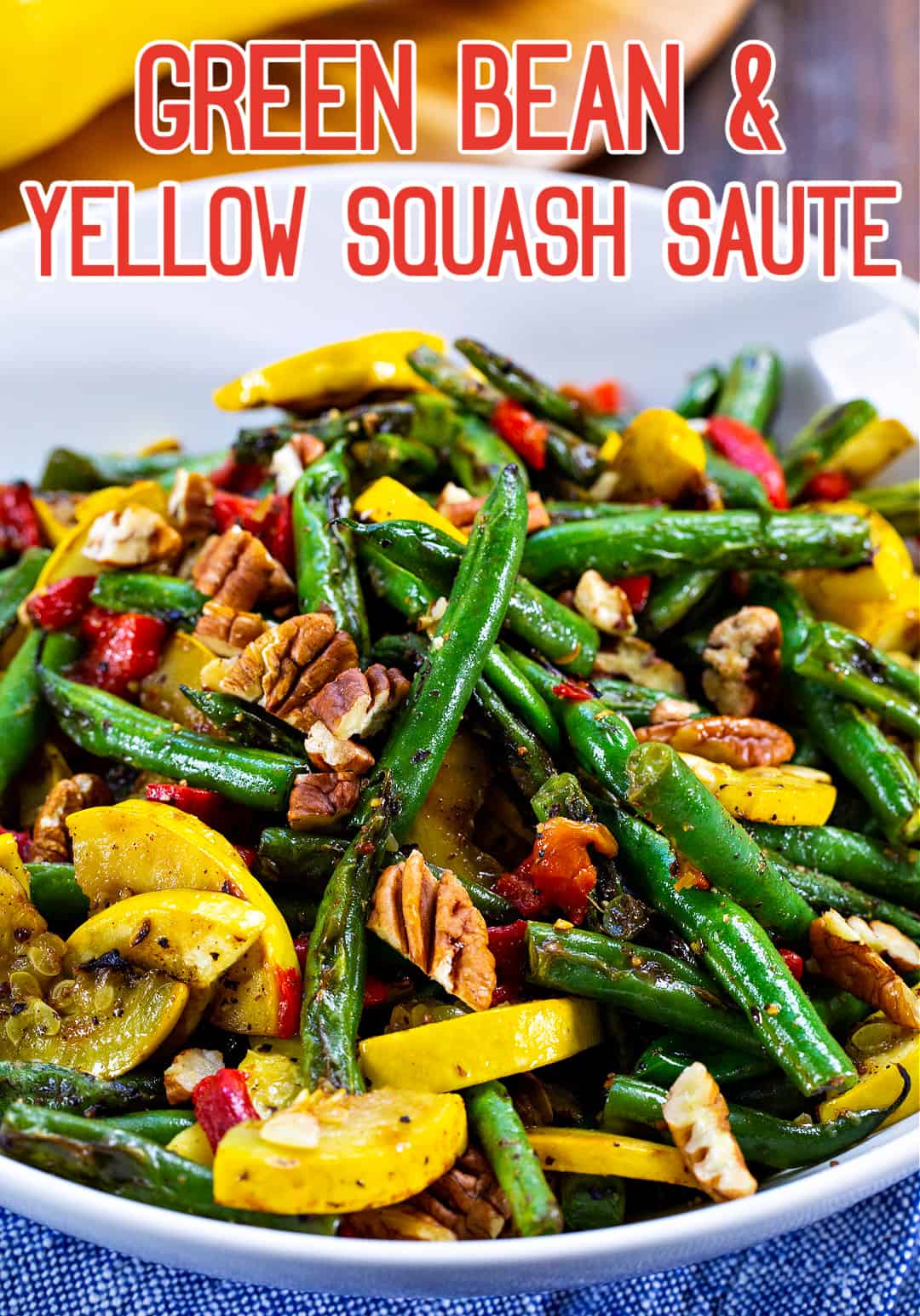 Green Bean and Yellow Squash Saute in a bowl.