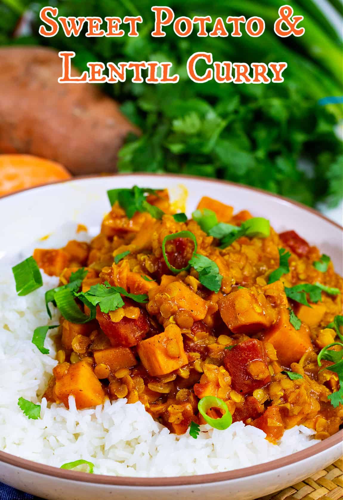 Sweet Potato Curry over white rice.